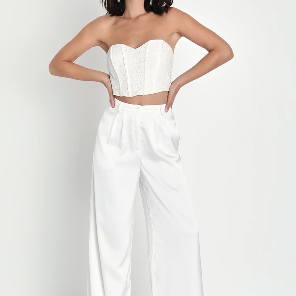 White 2-Piece Pant Set [Lulu's]